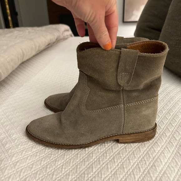 Isabel Marant suede susee ankle boots in taupe - Picture 9 of 13